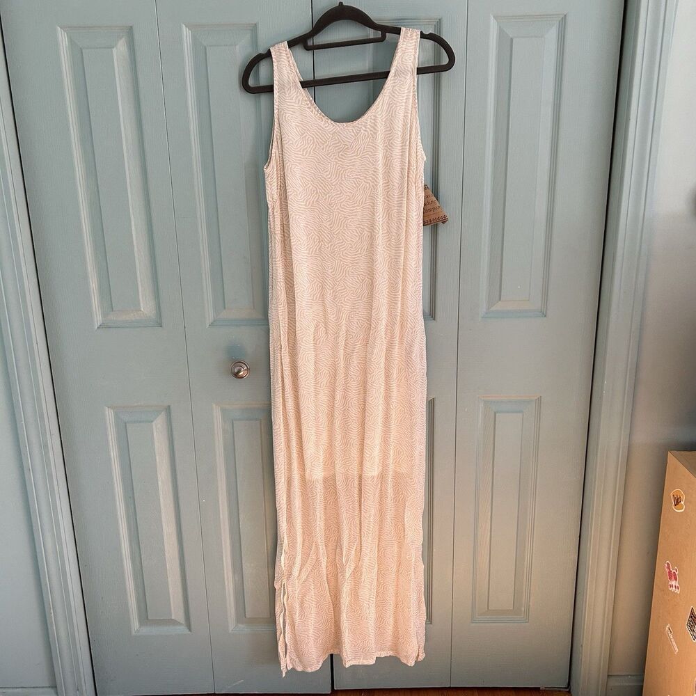 Karavan Trading Company‎ Beige Sheer Maxi Dress Sm Zebra Print Lined Sleeveless